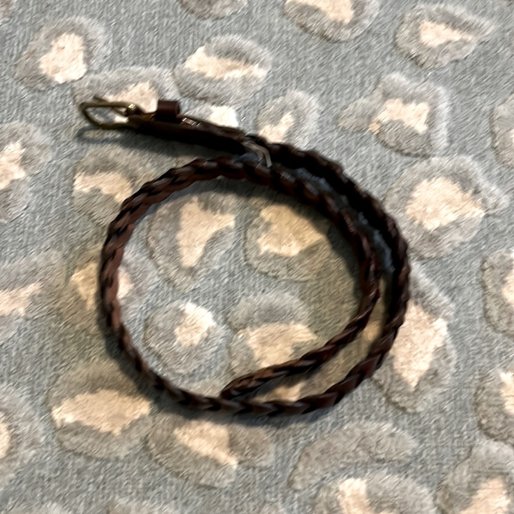 GAP small medium braided genuine leather belt, brown